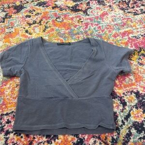 Navy Blue Brandy Melville  Wrap Top